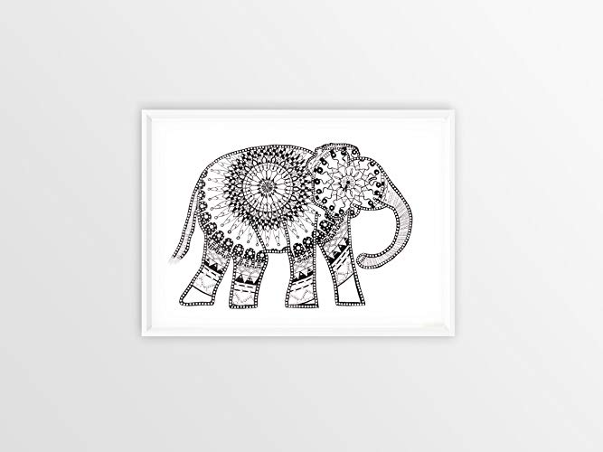 667x500 Elephant Mandala Pen And Ink Drawing Zentangle Style - Mandala Elephant Drawing