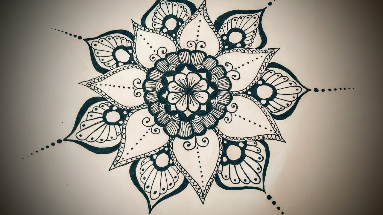 1280x720 Flower Mandala - Mandala Flower Drawing