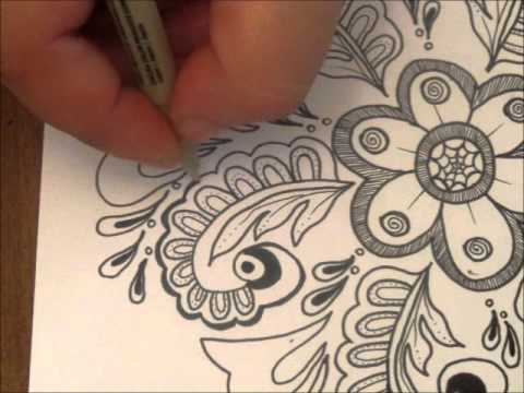 480x360 Mandala Flower And Vines - Mandala Flower Drawing