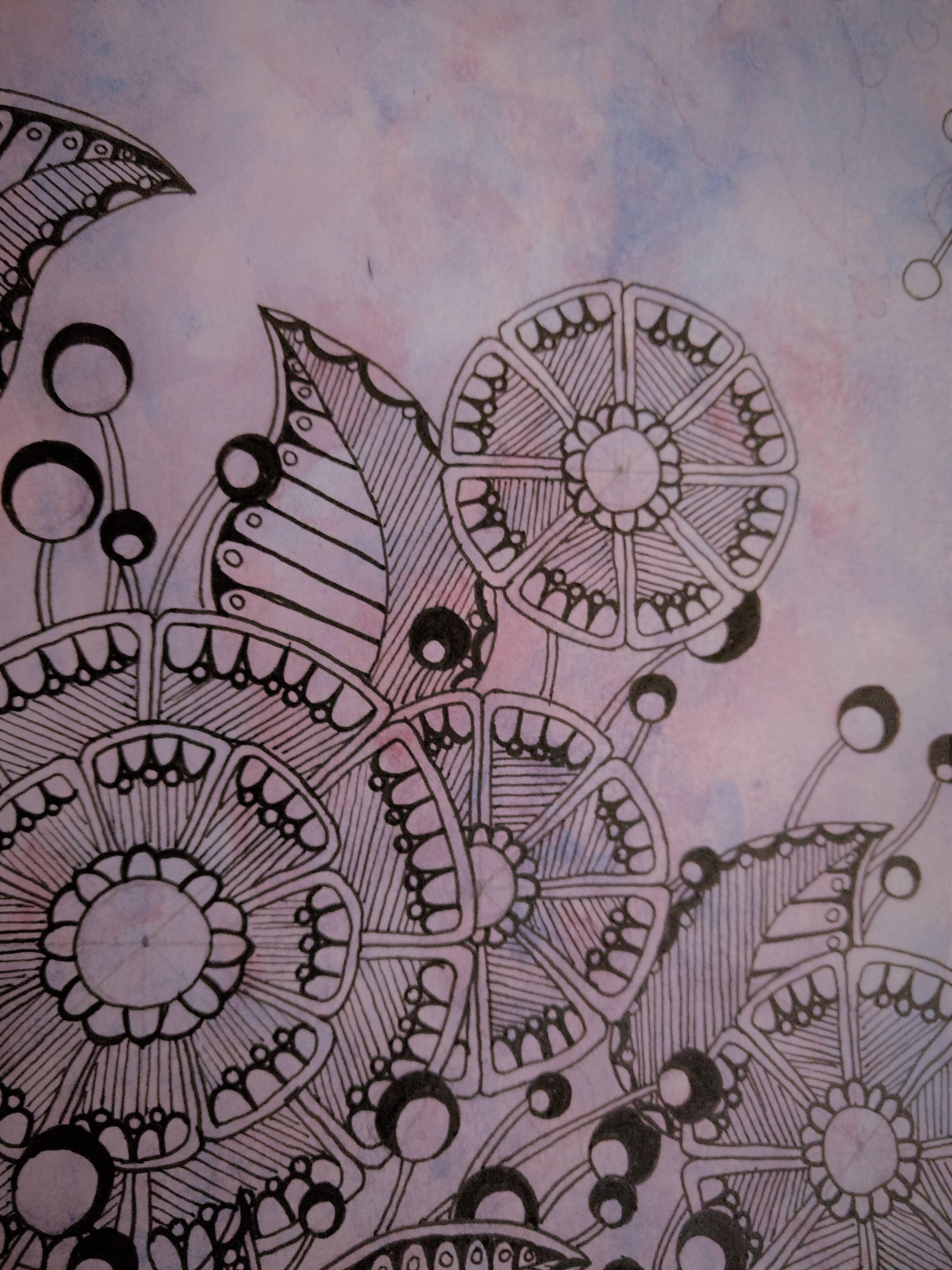 3456x4608 A Mixed Media Zen Mandala Flower Drawing Thing - Mandala Flower Drawing