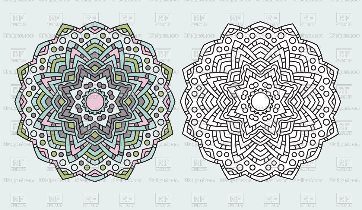 1200x697 abstract mandala flower symbol zen tangle coloring drawing - Mandala Flower Drawing