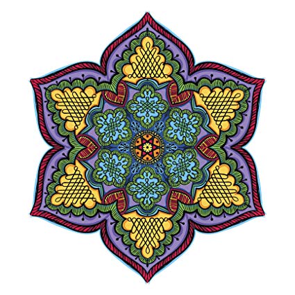 425x425 colorful celtic knot patterned mandala flower drawing - Mandala Flower Drawing