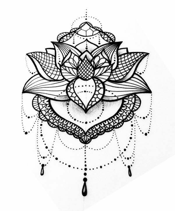 601x724 Mandala Tattoo Images, Pictures And Ideas - Mandala Lotus Flower Drawing