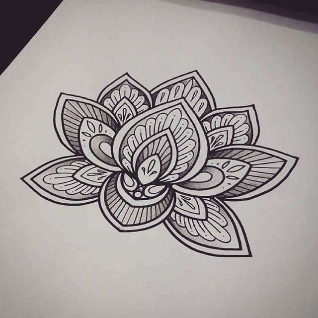 Mandala Lotus Flower Drawing at PaintingValley.com | Explore collection ...