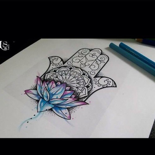 500x500  - Mandala Lotus Flower Drawing