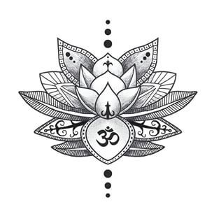 306x306 Lotus Flower Drawing Mandala - Mandala Lotus Flower Drawing