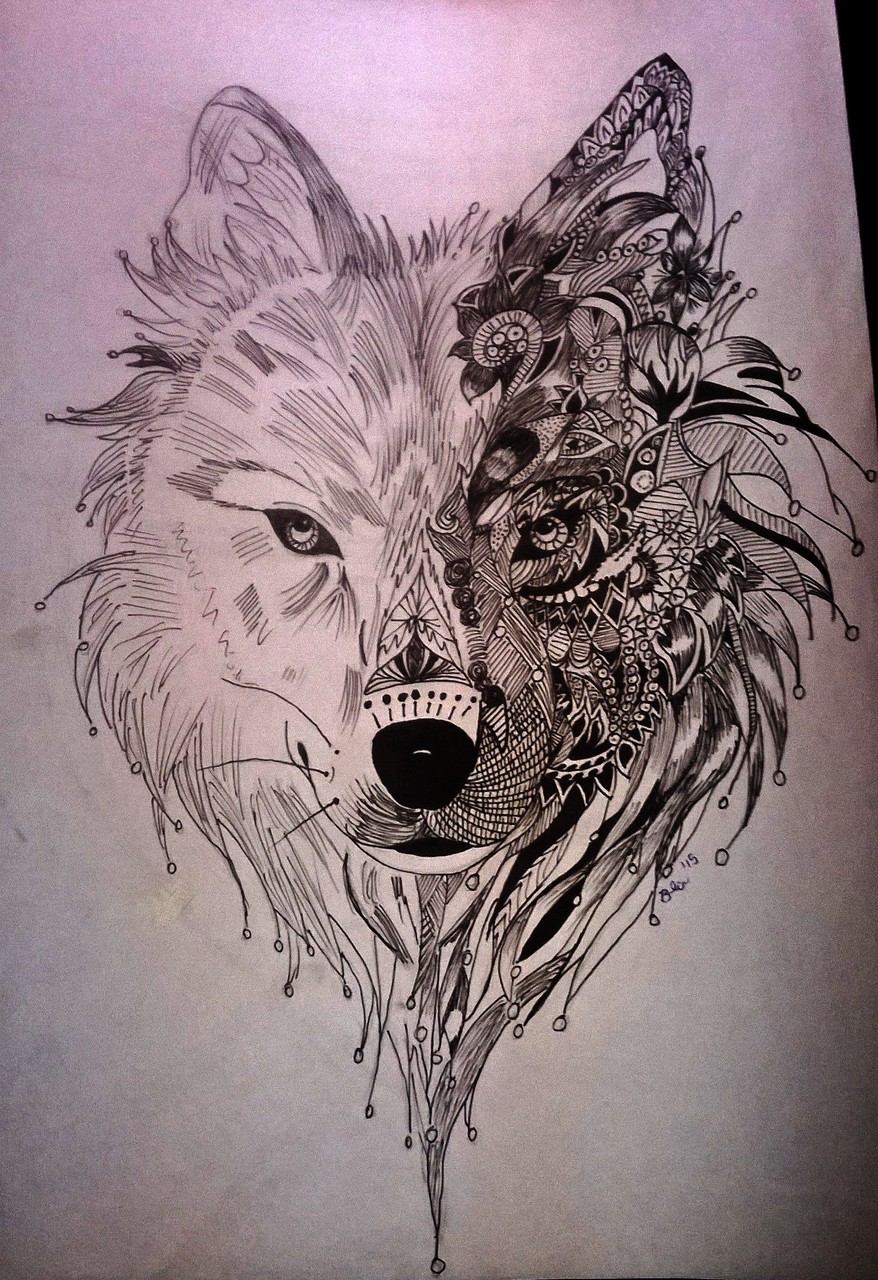 878x1280 Mandala Wolf Tattoo Ideas - Mandala Wolf Drawing
