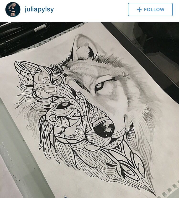 750x832 wolf mandala tattoo tattoo tattoos, wolf tattoos, mandala tattoo - Mandala Wolf Drawing