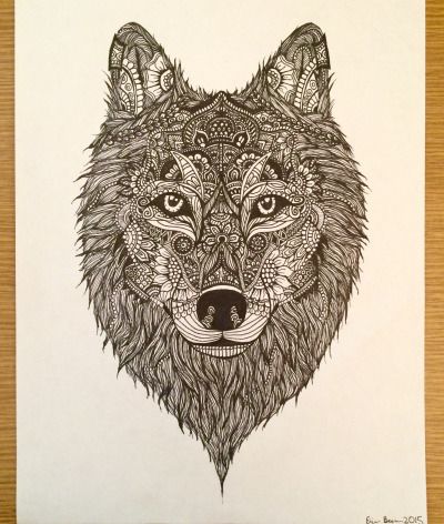 400x472 wolf drawing tumblr tattoos drawings, mandala wolf, wolf - Mandala Wolf Drawing