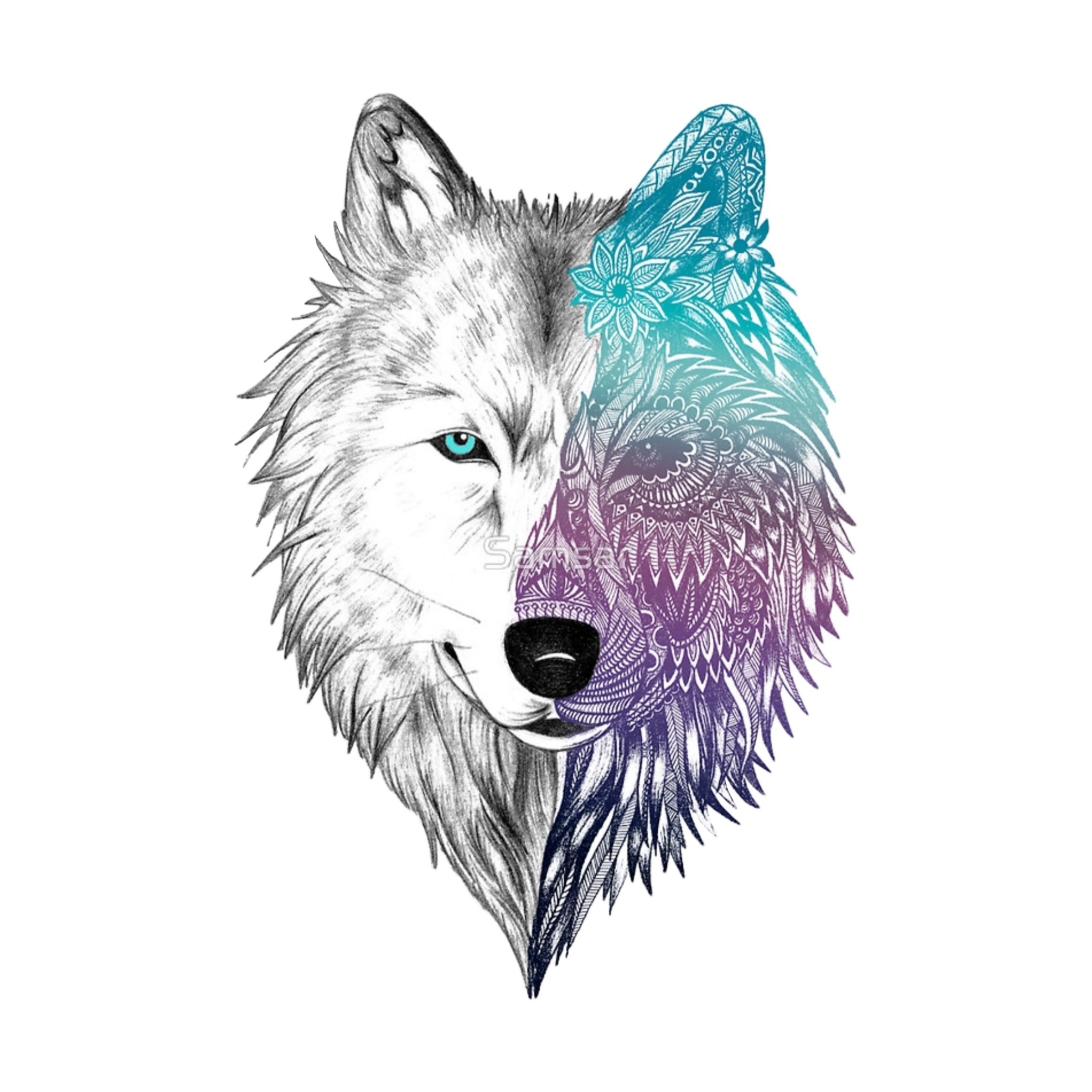 Download Mandala Wolf Drawing at PaintingValley.com | Explore ...