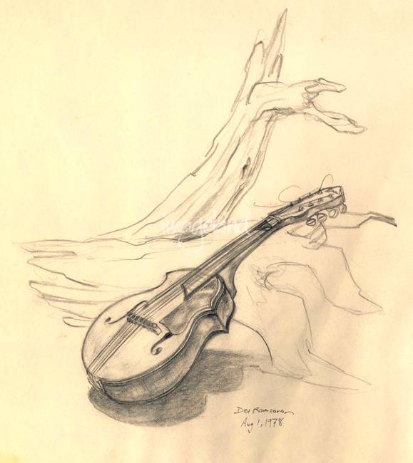579x650 Mandolin Beach - Mandolin Drawing