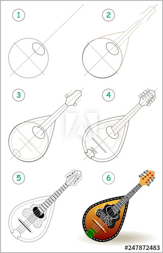 322x500 Page Shows How To Learn Step - Mandolin Drawing