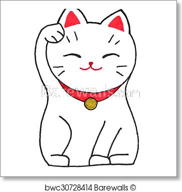 362x382 maneki neko cat figurine lucky cat on the white background hand - Maneki Neko Drawing