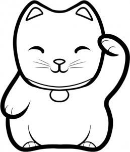 258x302 how to draw lucky cat, maneki neko, lucky cat step ink - Maneki Neko Drawing