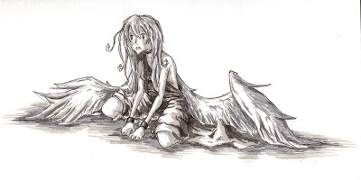 400x200 Fallen Angel - Manga Angel Drawing
