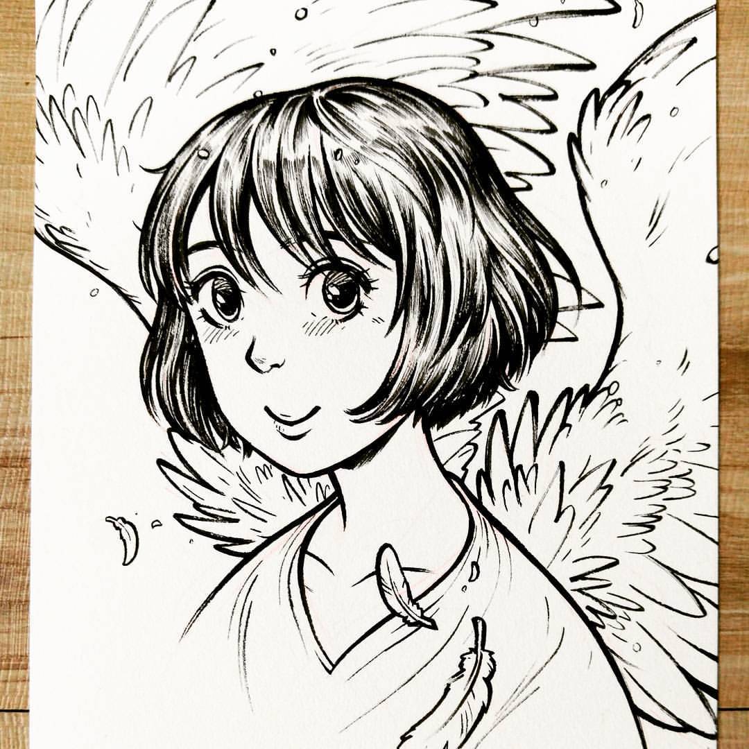 1080x1080 Renie Draws! Lil Angel - Manga Angel Drawing