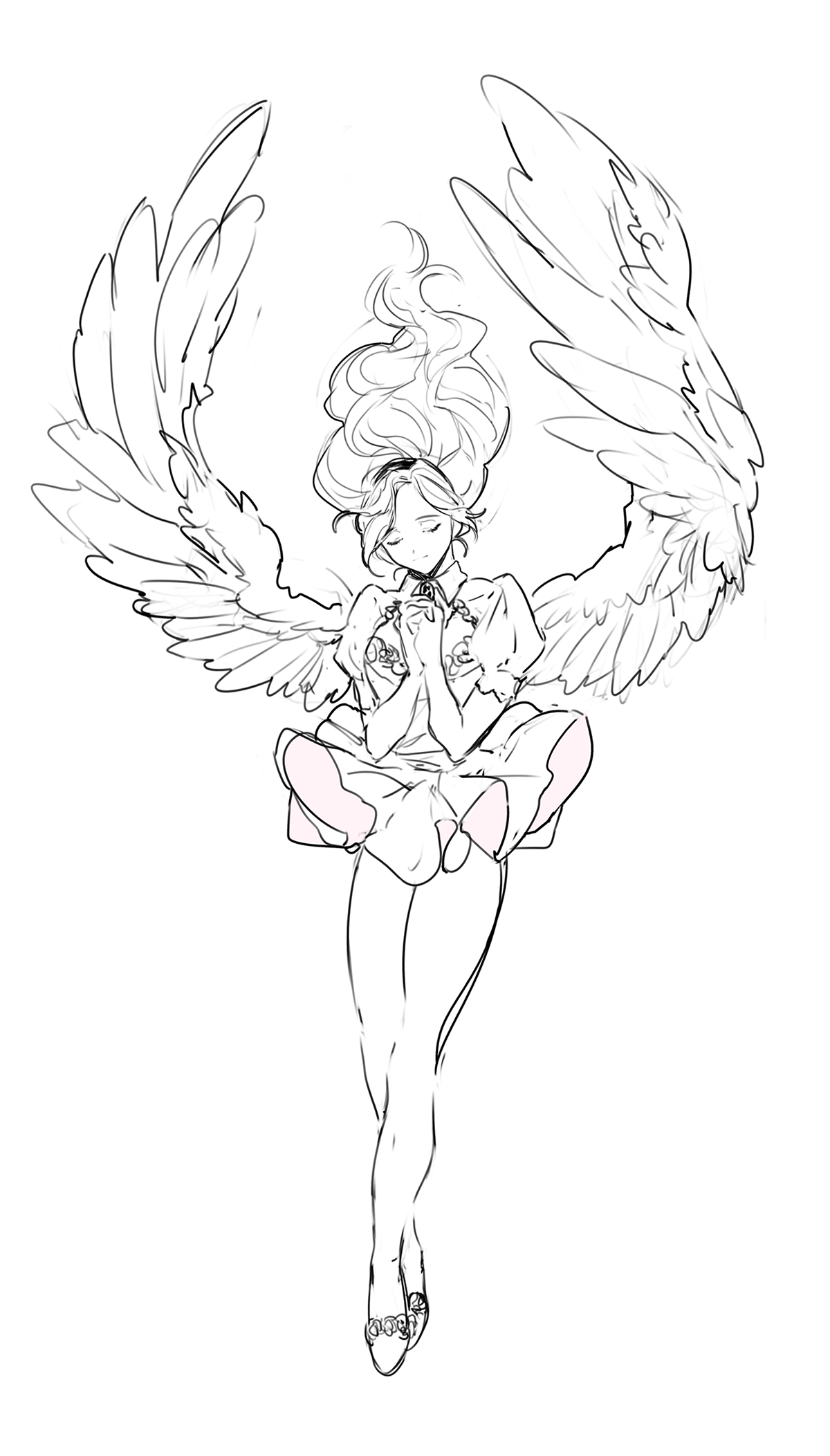 1200x2105 Illustrations Kresby, Anime - Manga Angel Drawing