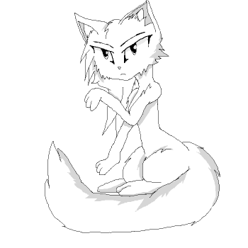 350x350 how to draw a sitting anime feline, step - Manga Animals Drawing