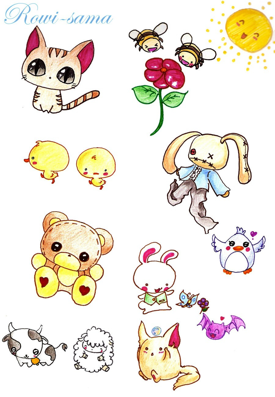 900x1297 Photos Cute Anime Drawings Animals - Manga Animals Drawing