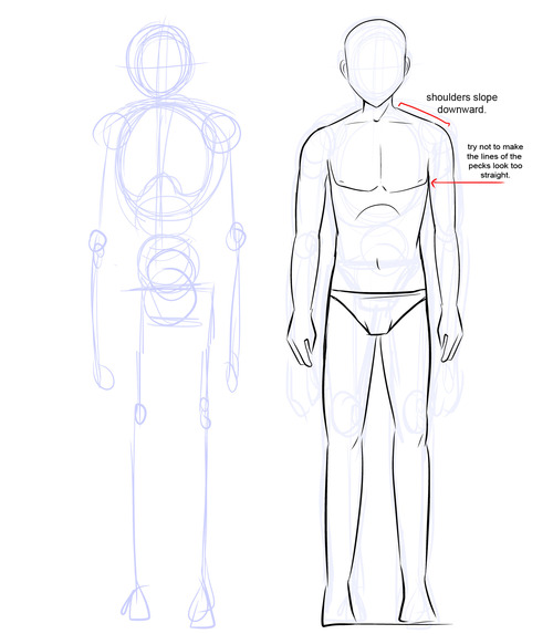 500x573 how to draw manga how to draw manga male bodies - Manga Body Drawing