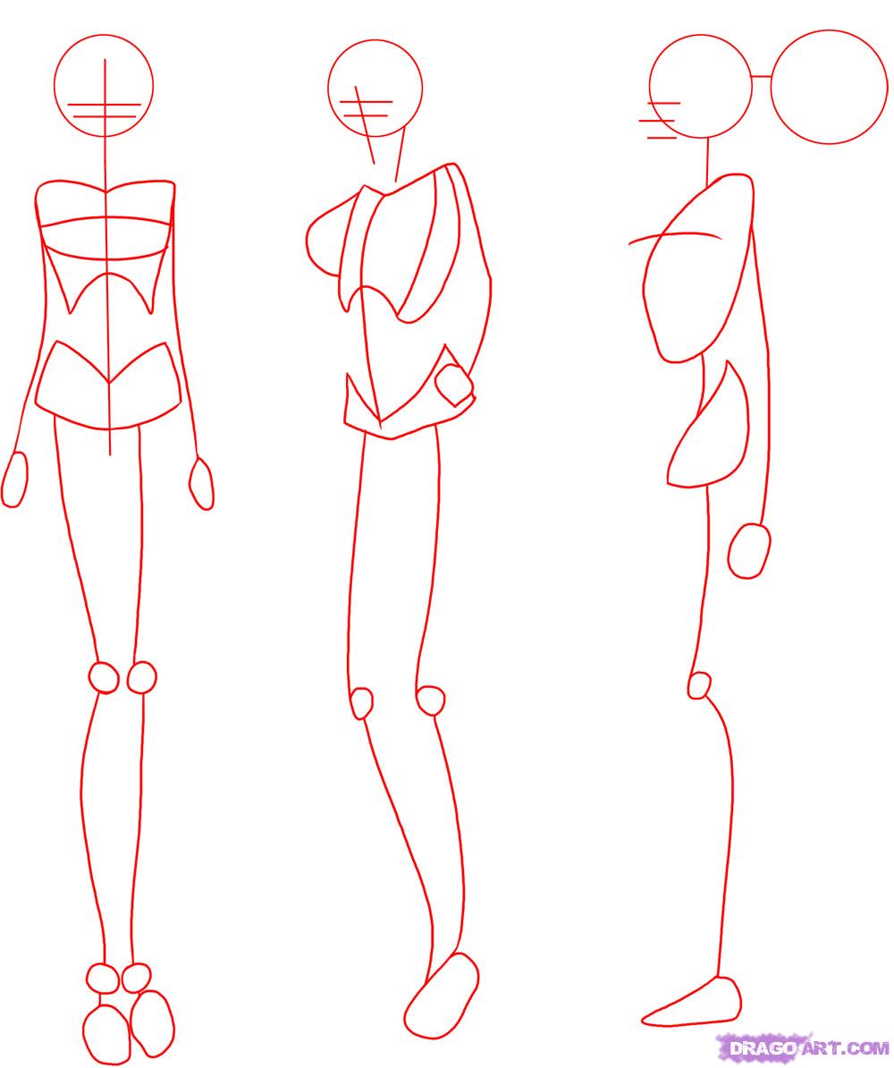 1000x1194 How To Draw Manga Bodies, Step - Manga Body Drawing