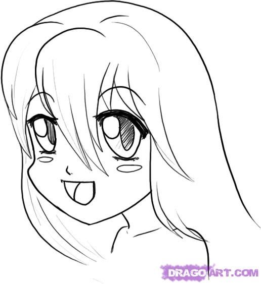 516x563 How To Draw Cartoon Animal People How To Draw Manga Style Female - Manga Cartoon Drawing