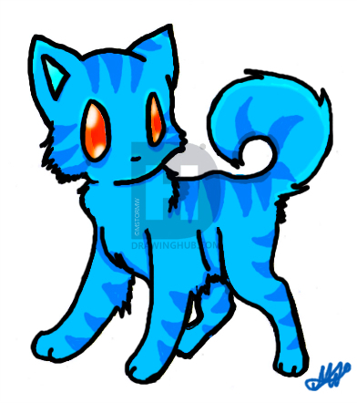 392x442 How To Draw A Manga Cat, Step - Manga Cat Drawing