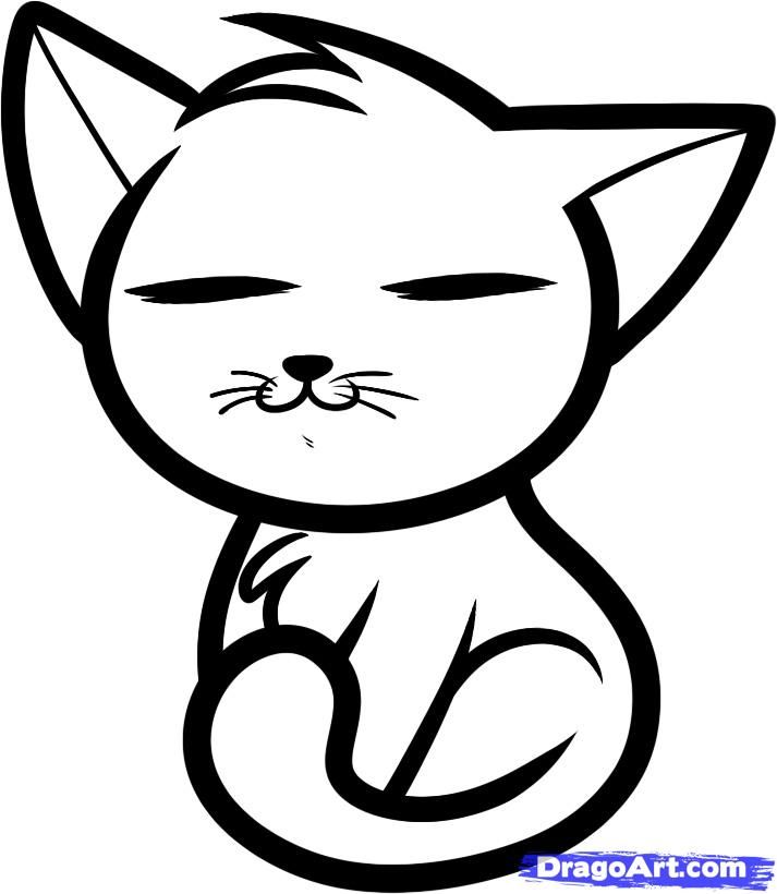 713x820 how to draw anime cats, anime cats, step - Manga Cat Drawing