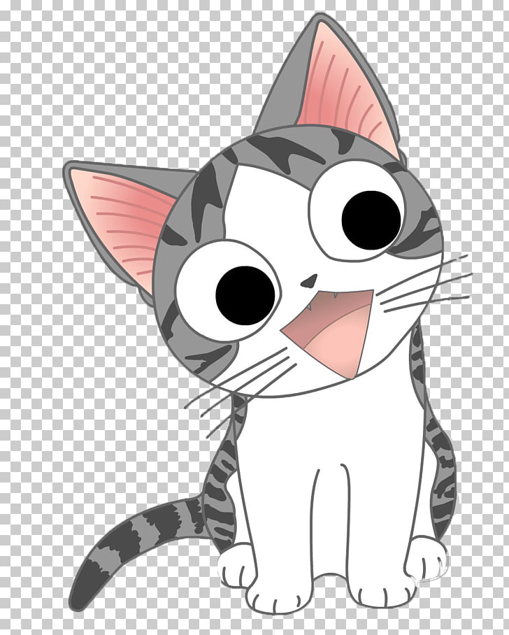 728x908 kitten anime cat manga, cat cute, gray cat illustration png - Manga Cat Drawing