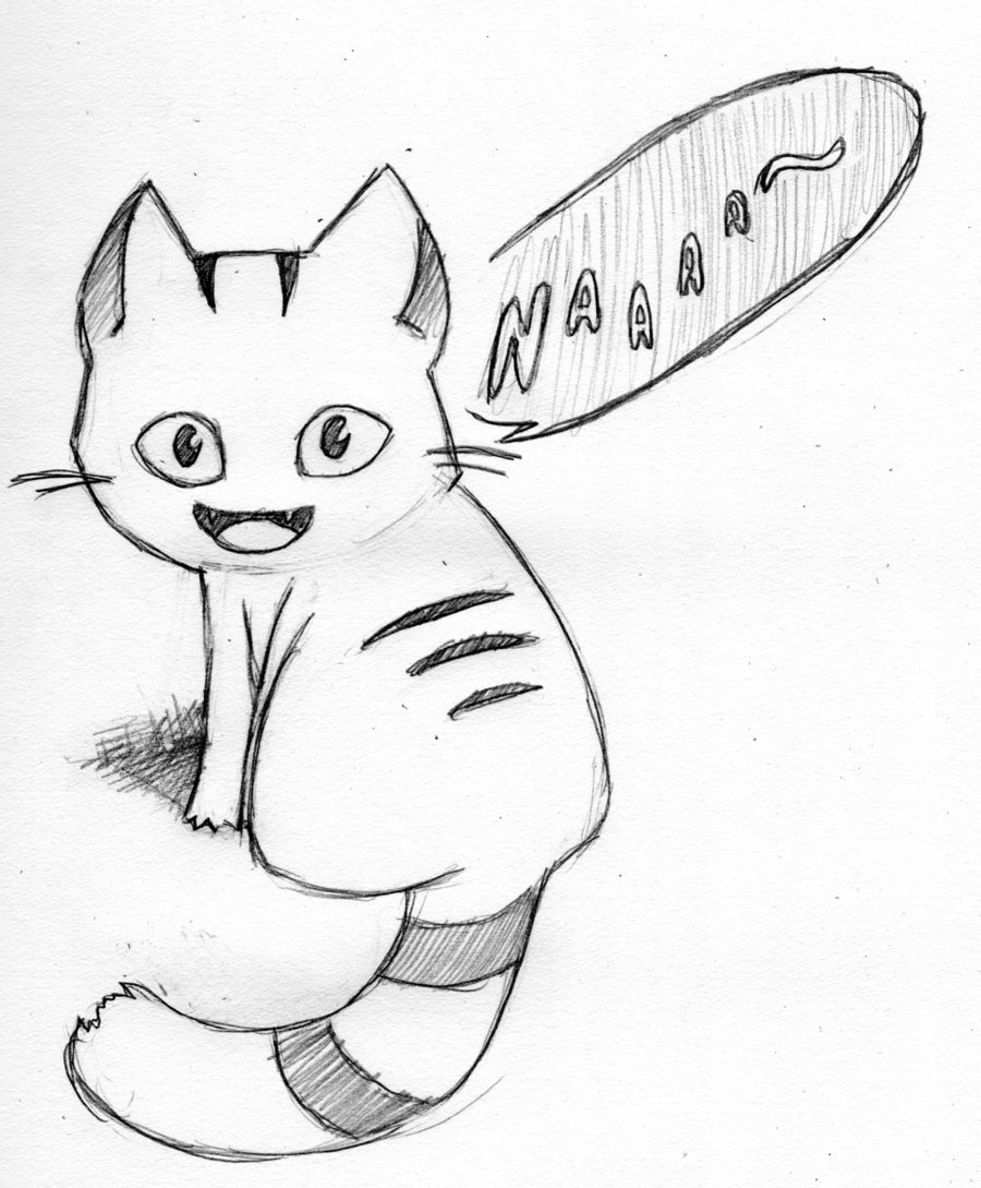 900x1089 Manga Cat Drawing - Manga Cat Drawing