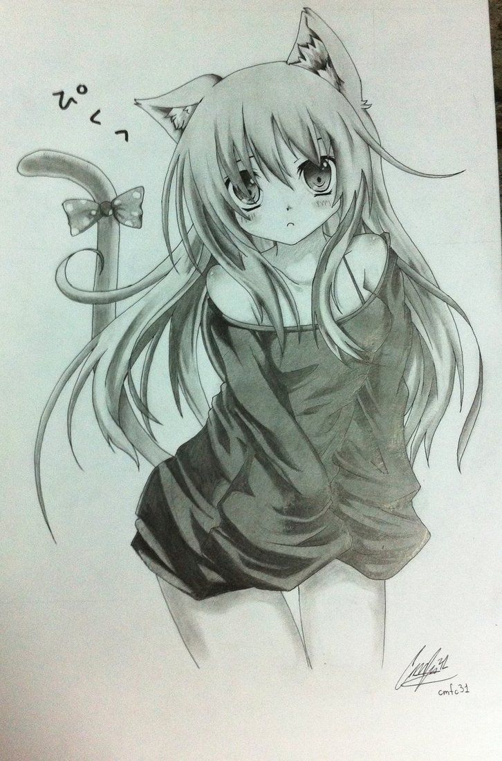 726x1101 Draw Anime Cat Girl Viewing Gallery - Manga Cat Girl Drawing