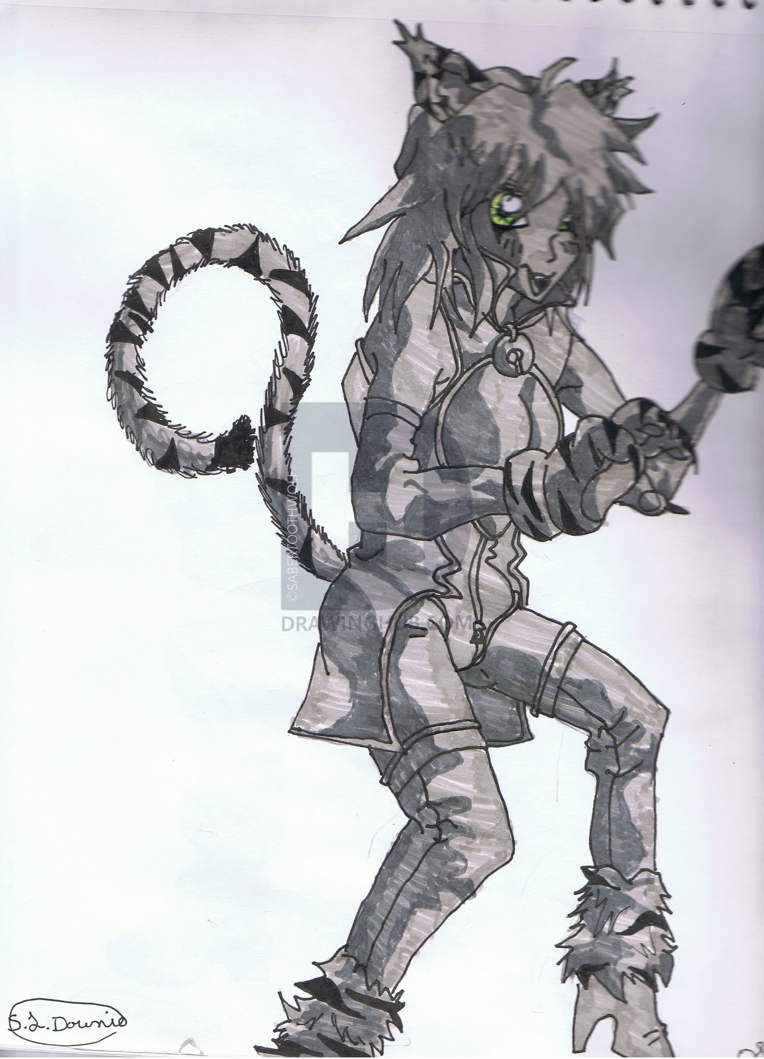 2480x3437 Manga Cat Girl Drawing - Manga Cat Girl Drawing