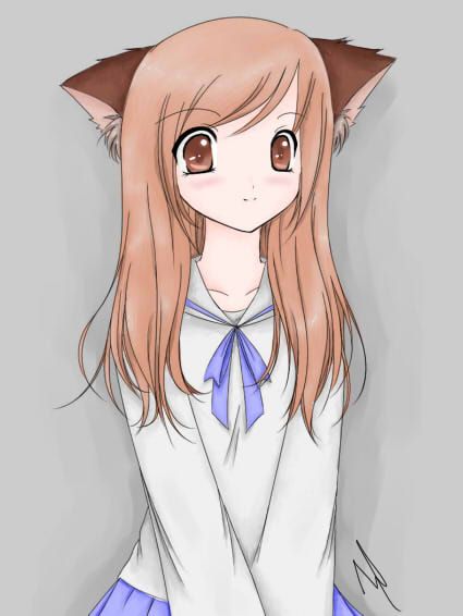 425x566 Anime Cat Girl - Manga Cat Girl Drawing
