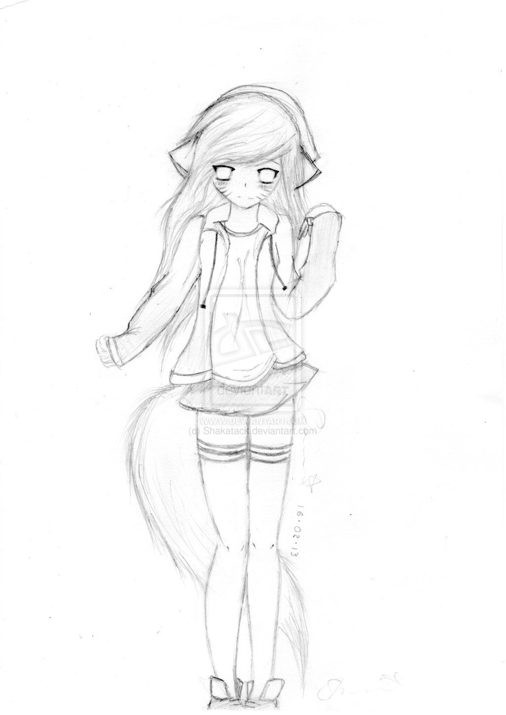 1024x1448 Anime Cat People Female Anime Cat Girl The Question How To Draw - Manga Cat Girl Drawing