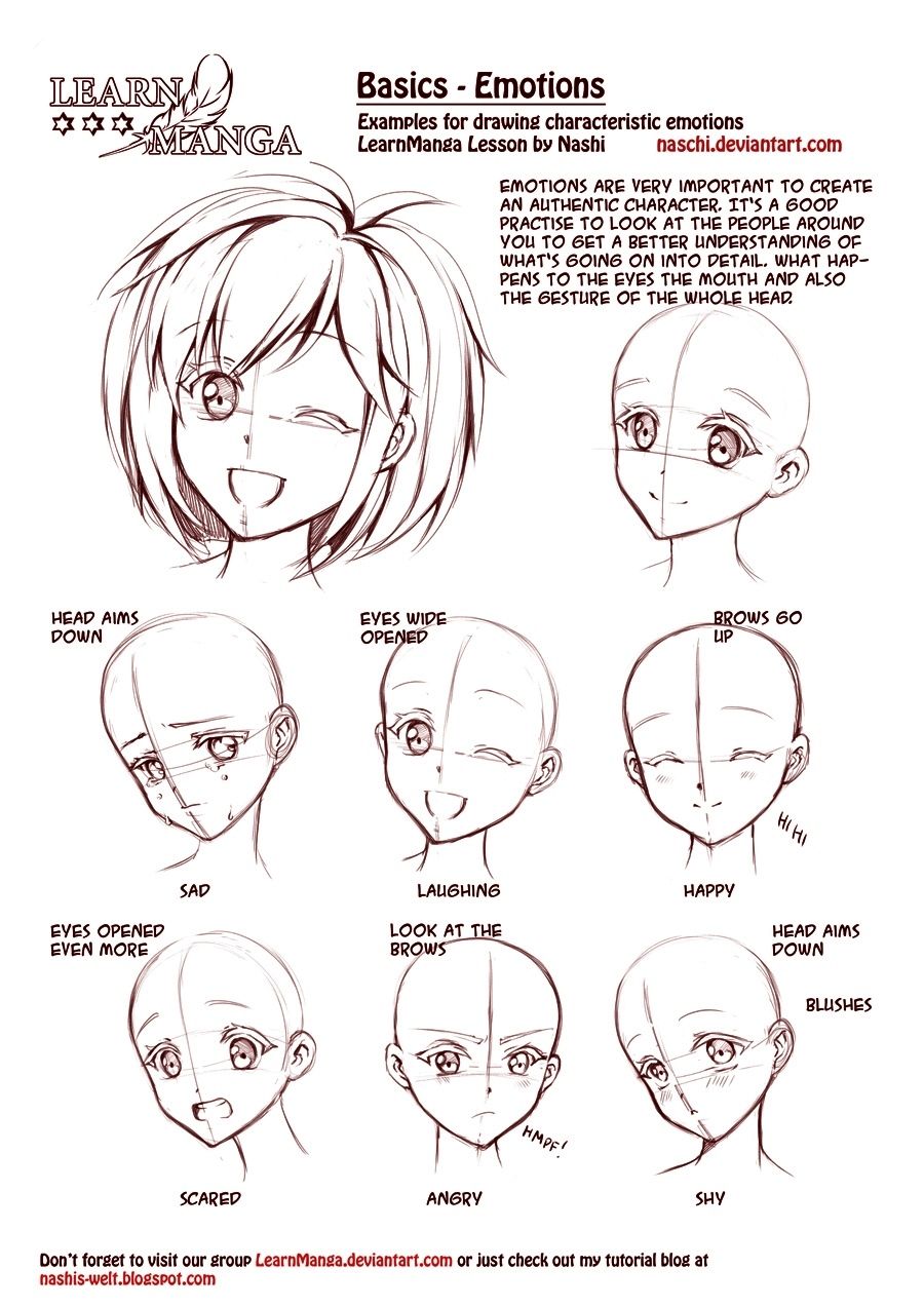 900x1273 learn manga emotions - Manga Face Drawing