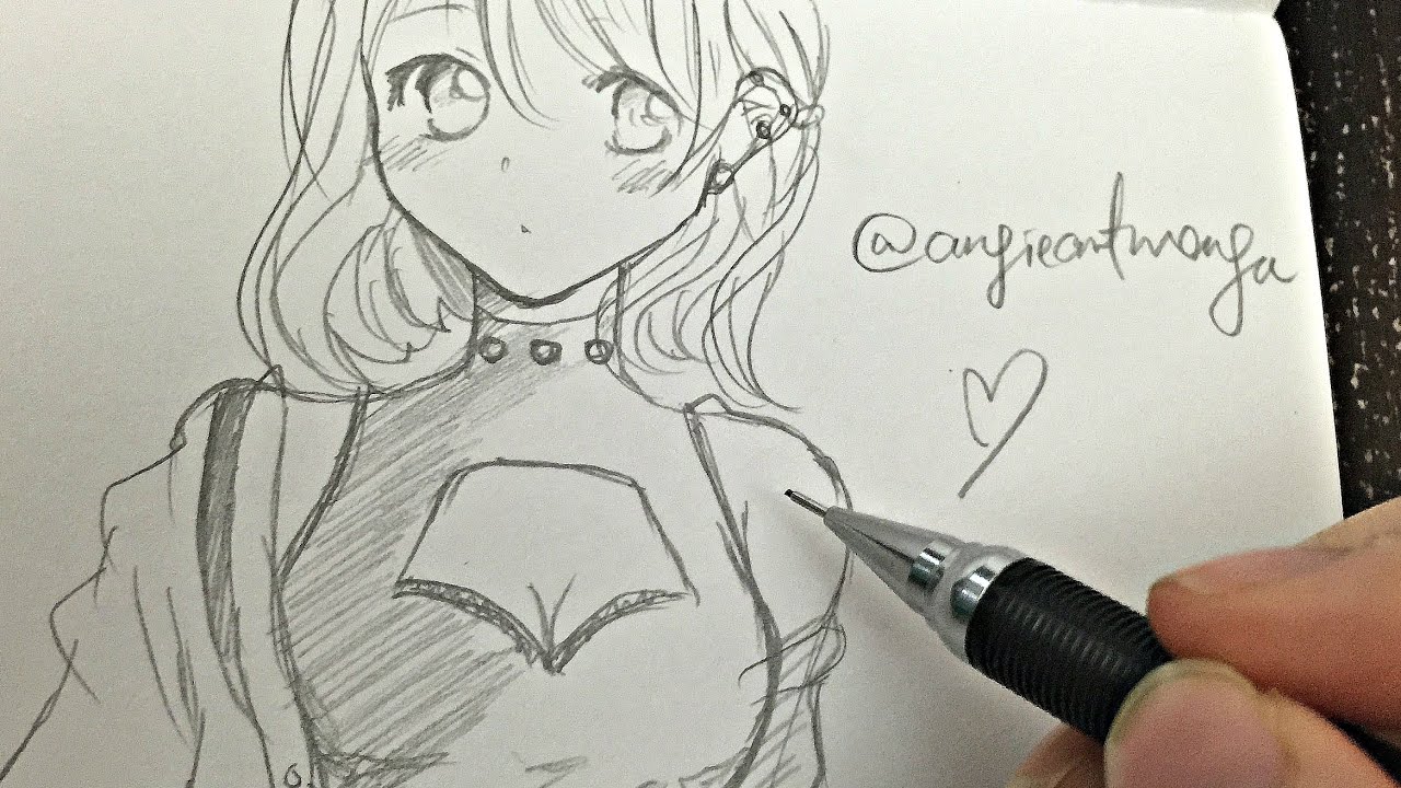 1280x720 drawing animemanga girl - Manga Girl Drawing
