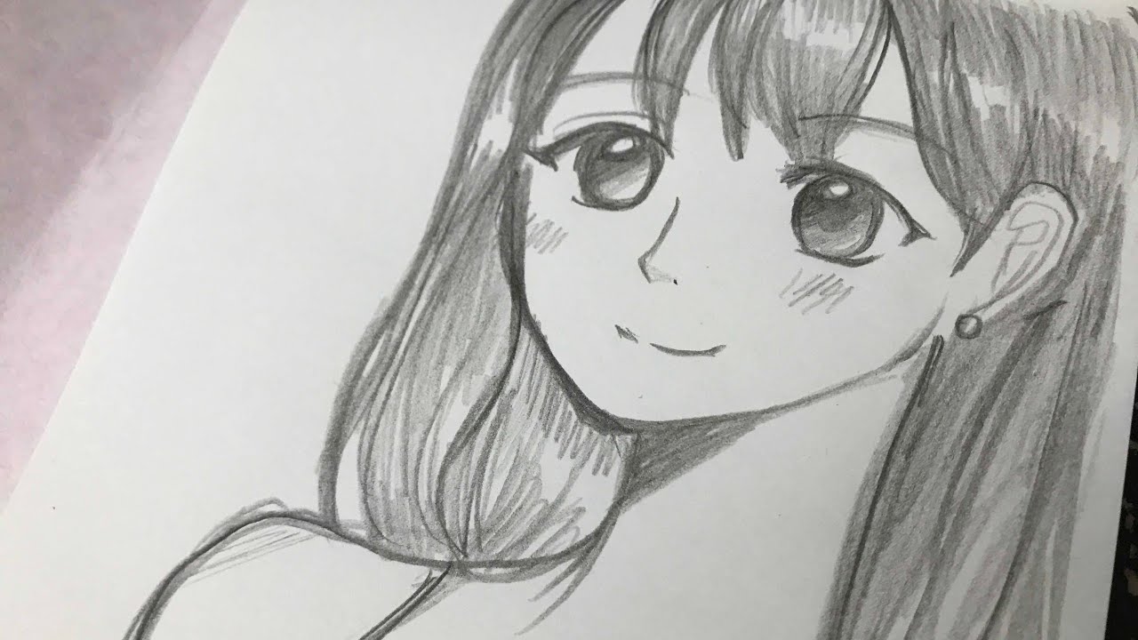 1280x720 Drawing Manga Girl With Pencil - Manga Girl Drawing