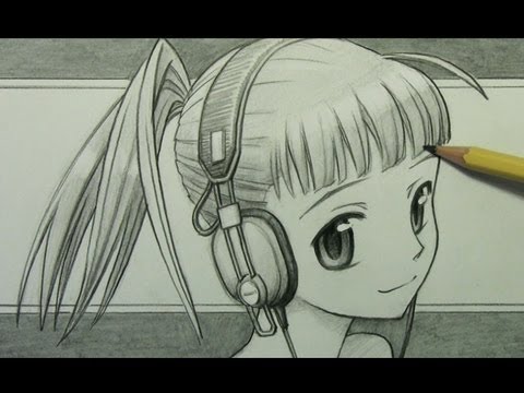 480x360 How To Draw A Manga Girl With Headphones - Manga Girl Drawing