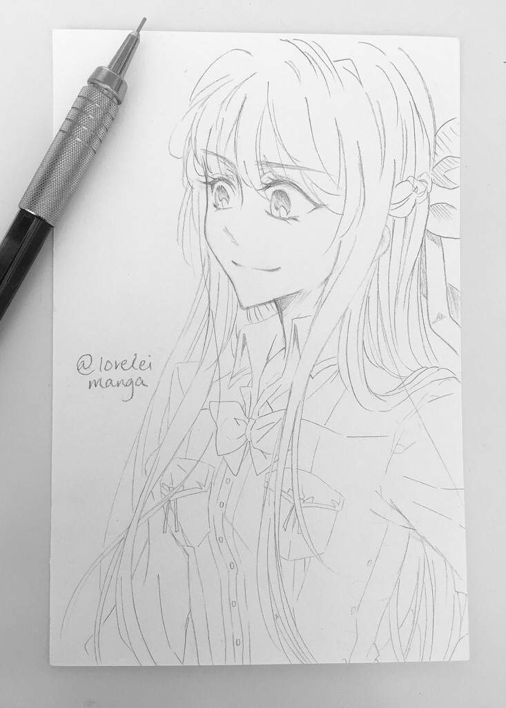 733x1024 Anime Girl Pencil Drawing Anime Amino - Manga Girl Drawing