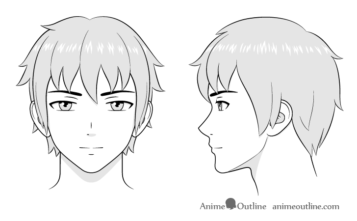728x450 How To Draw Anime And Manga Male Head And Face - Manga Guy Drawing