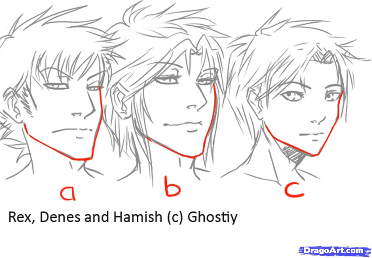 1200x832 How To Draw Manga Males, Draw Anime Males, Step - Manga Guy Drawing
