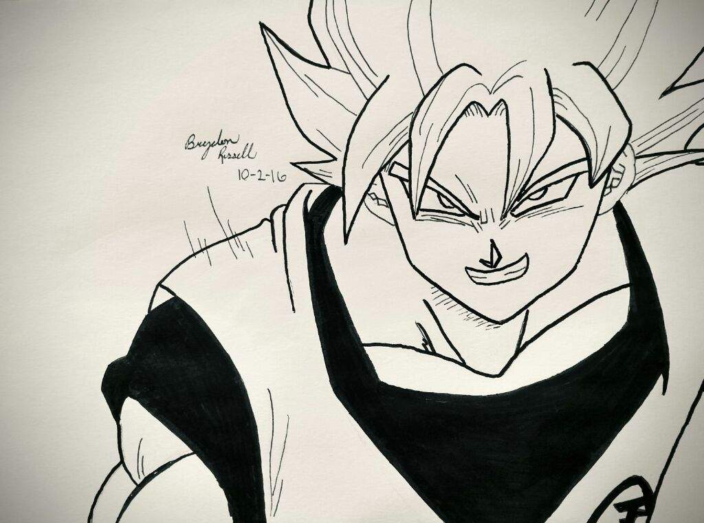 1024x760 Ssj Goku - Manga Style Drawing