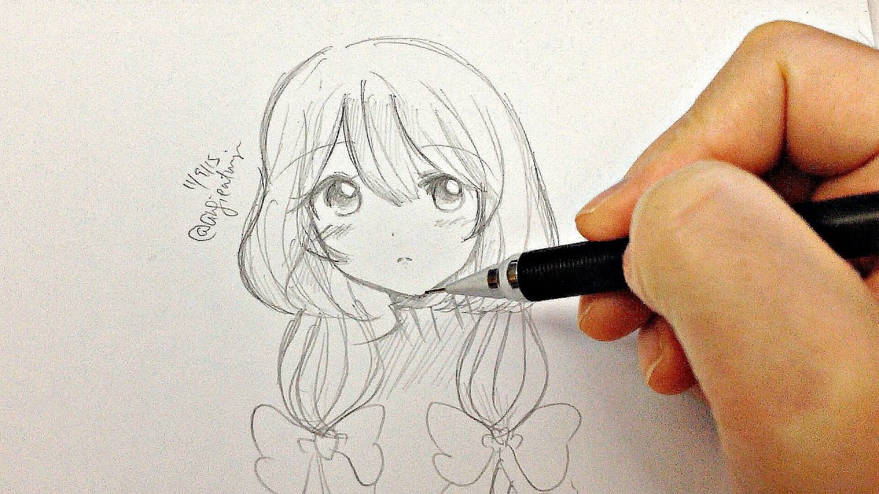 1280x720 Draw A Manga Girl - Manga Woman Drawing