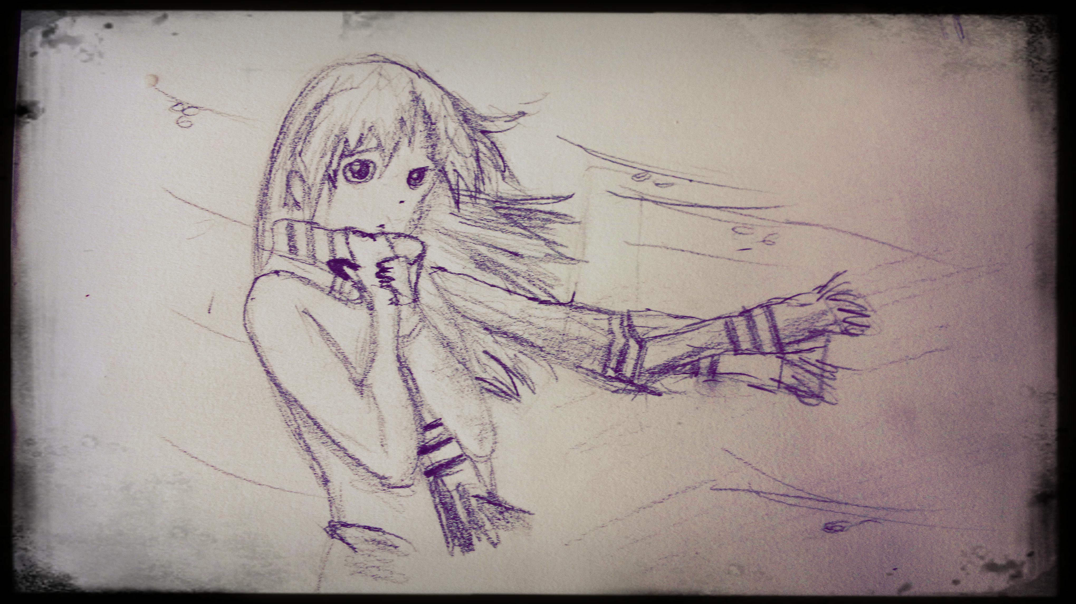 4079x2292 Drawn Manga Scarf - Manga Woman Drawing