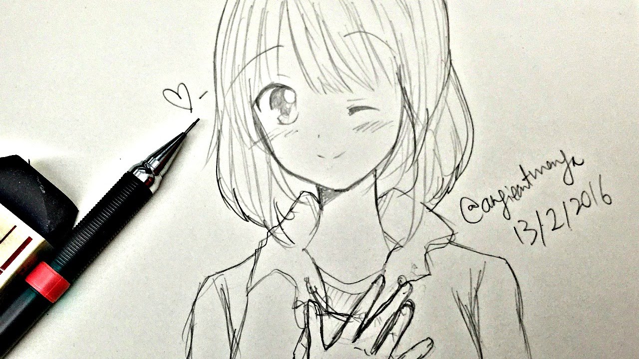 1280x720 How To Draw A Manga Girl - Manga Woman Drawing