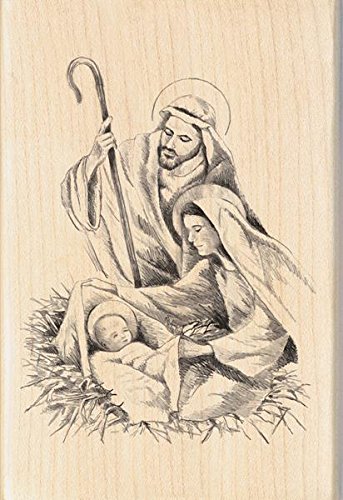 343x500 Inkadinkado Holy Manger Nativity Scene Wood Stamp - Manger Scene Drawing