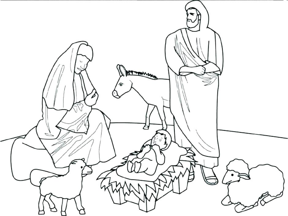 Manger Scene Drawing at PaintingValley.com | Explore collection of ...