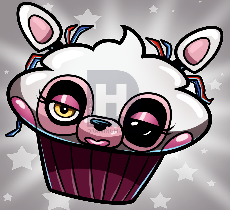 912x836 How To Draw Cupcake Mangle, Step - Mangle Drawing