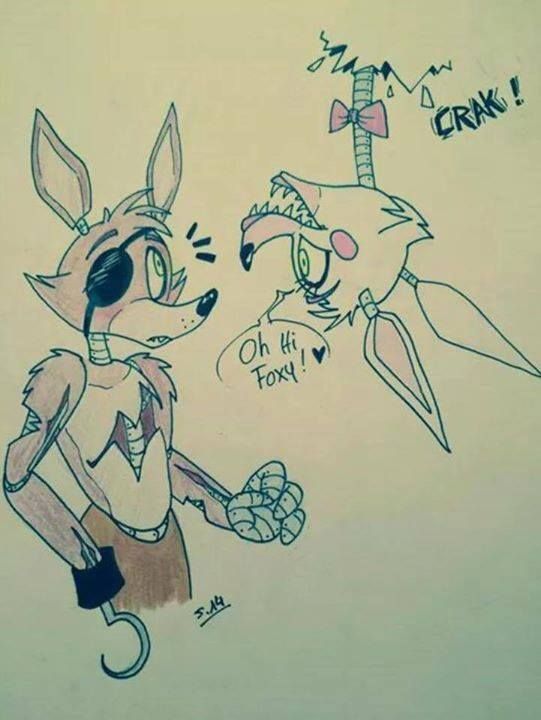 541x720 I Like This Drawing, It's So Pretty! Fnaf Foxy And The Mangle - Mangle Drawing