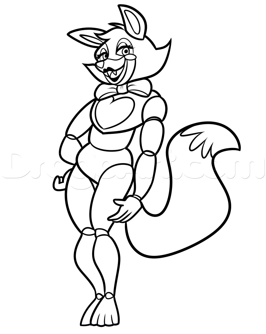 1076x1350 Fnaf Toy Mangle Colorings J How To Draw Machine Alltoys - Mangle Fnaf Drawing